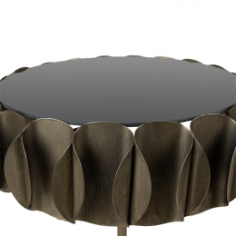 Okrągły stolik dekoracyjny sze szklanym blatem Clayre & Eef