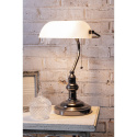 Klasyczna biała lampka biurkowa Clayre & Eef