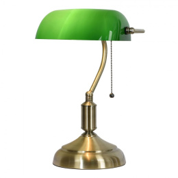 Klasyczna lampa biurkowa z zielonym kloszem TIFFANY