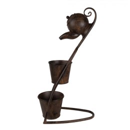 Dekoracyjny kwietnik z czajnikiem Clayre & Eef w stylu rustykalnym