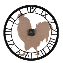 Dekoracyjny okrągły zegar ścienny z kogutem Clayre & Eef