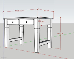 Indyjski stół / biurko drewniany toffi z szufladami