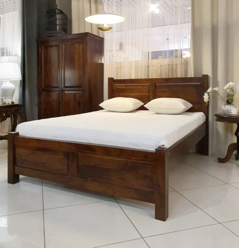 Kolonialne łóżko drewniane indyjskie 160 cm