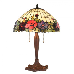 Lampa stołowa w kwiaty TIFFANY Clayre & Eef