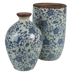 Prowansalski wazon w kwiaty ceramiczny Clayre & Eef