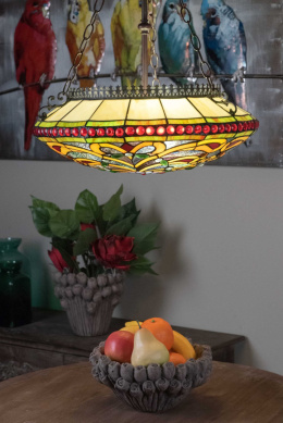 Kolorowa lampa sufitowa TIFFANY witrażowa