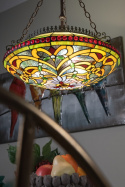 Kolorowa lampa sufitowa TIFFANY witrażowa