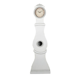 Biały drewniany zegar retro Clayre & Eef