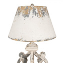 Prowansalska biała lampa stołowa postarzana