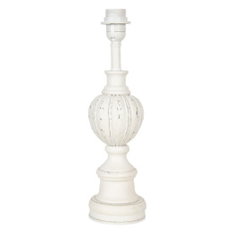 Biała postarzana podstawa lampy stołowej w stylu prowansalskim