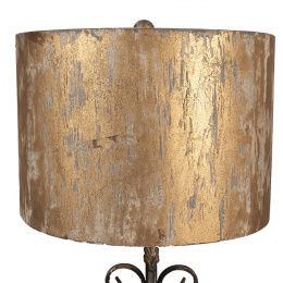 Duża lampa stołowa ze złotym kloszem Clayre & Eef.